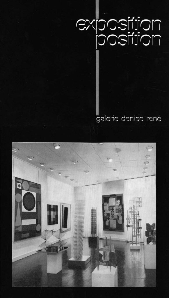 Couverture D'une exposition Galerie Denise René 1969